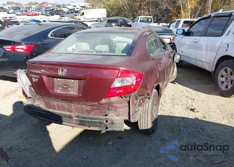 2012 Honda Civic Lx из США, поврежденный, VIN 19XFB2F52CE376519